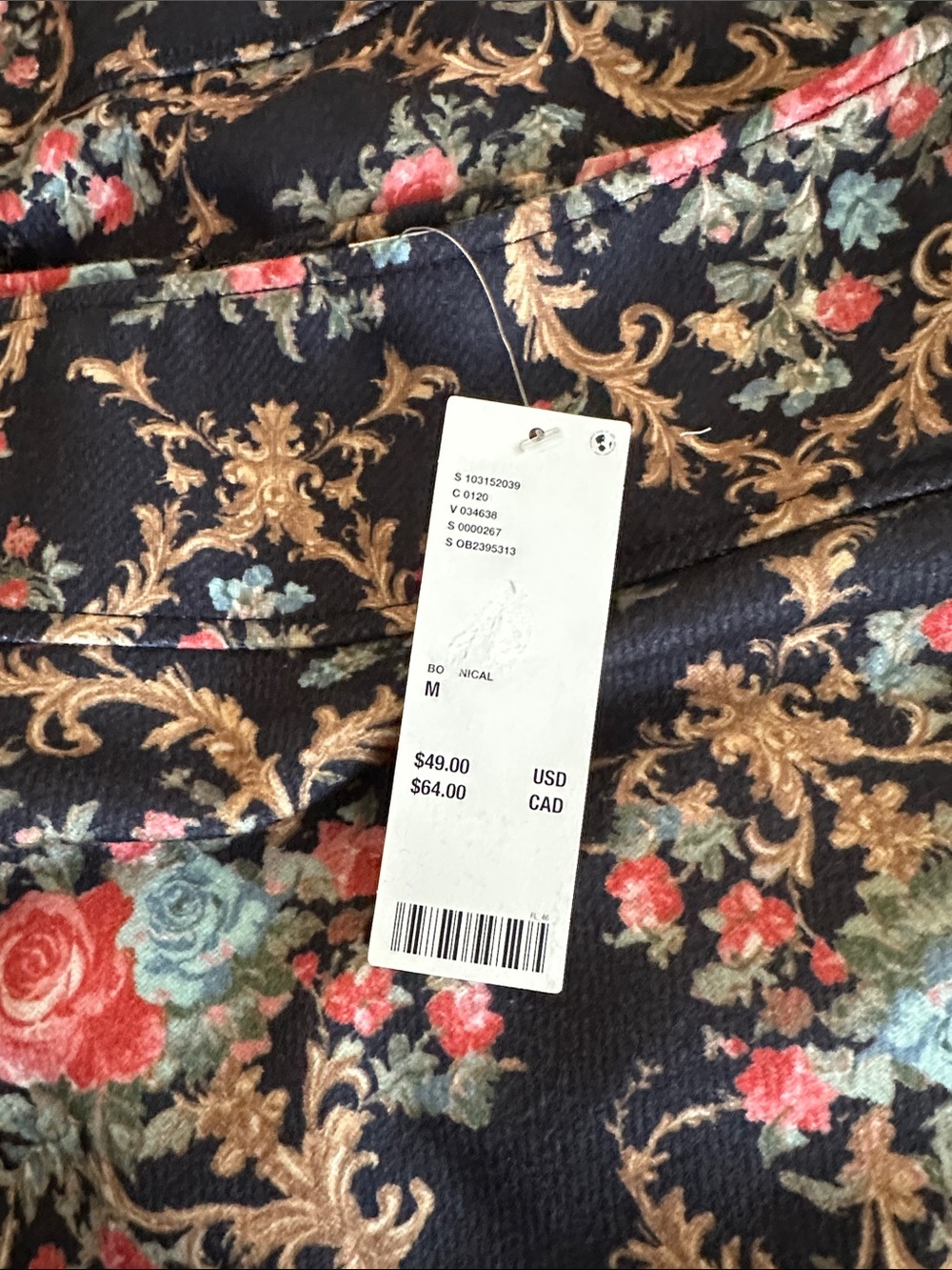 Kimchi Blue Floral Mini Skirt in Navy with Multicolor Blooms - Picture 4 of 5